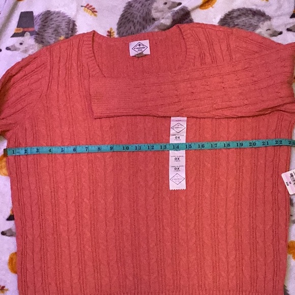 St John's Bay Australian Coral V Neck Pullover Sweater Long Sleeve Women Size 0X - Picture 8 of 11